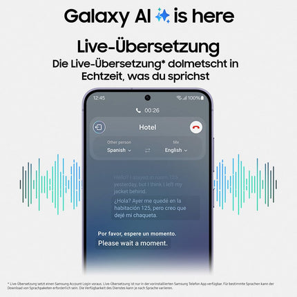 Samsung Galaxy S24 tehisintellektiga nutitelefon, lepinguta Android-telefon, 8 GB muutmälu, 128 GB salvestusruumi, 50 MP kaamera, pikk aku tööiga, oonüksmust, 3-aastane tootjagarantii
