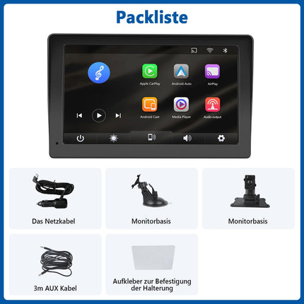 Podofo 7 inch Wireless Apple Carplay Android Auto Portable Car Radio Touchscreen Car Stereo Radio with Bluetooth, FM Transmission, Apple Airplay, Mirror Link