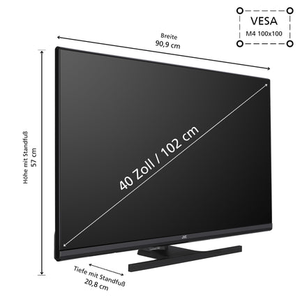 JVC QLED-teler 40-tolline Full HD Androidi nutiteler (HDR, kolmekordne tuuner, Bluetooth) LT-40VQF545A