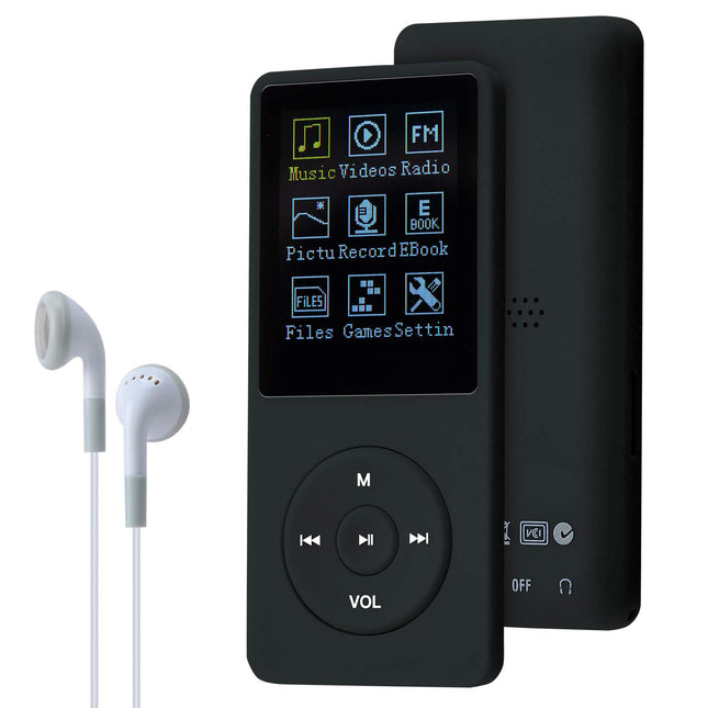 COVVY 8 GB kaasaskantav MP3-muusikamängija, toetab kuni 64 GB SD-kaarti, kadudeta heliga HiFi MP3-mängija, muusika/video/häälesalvestus/FM-raadio/e-raamatute lugeja/fotovaataja (8 GB, must)