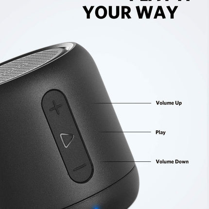 Anker SoundCore Mini Super Portable Bluetooth Speaker with 15 Hours of Playtime, 20 Meters of Bluetooth Range and Powerful Bass (Black) (Refurbished)