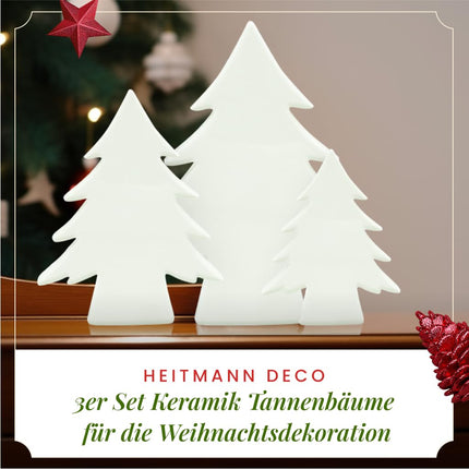 HEITMANN DECO keraamiline jõulupuukomplekt, 3 tk, valge
