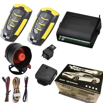 Universal Car Alarm System, Wireless Car Alarm Security System Protection Anti-theft Keyless Entry with 2 Remote Controls Siren