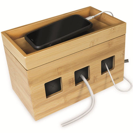 LogiLink KAB0076 - Cable box medium (255x140x165 mm), bamboo