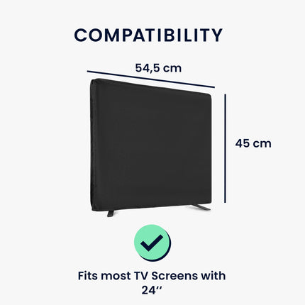 kwmobile 24" välistingimustes kasutatav teleriümbris - teleriümbrise ekraanikaitse - ilmastikukindel kaitseümbris - must