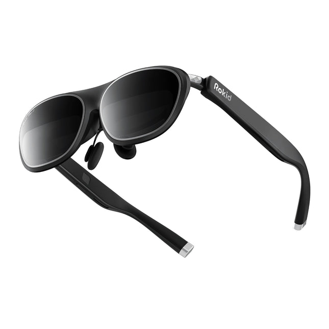 Rokid Max 2 AR-prillid mustad, 215-tolline Micro-OLED-ekraan, reguleeritav lühinägelikkus (0–600D), 120 Hz, 50° vaateväli ja 600 niti heledus, ühildub Androidi ja PC/ROG/Steamiga