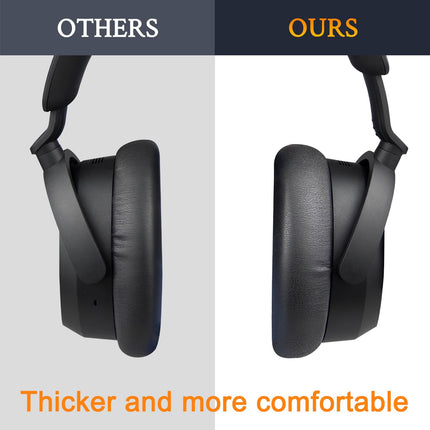 SOULWIT Replacement Ear Pads for Sennheiser Accentum/Accentum Plus Headphones, Soft Protein Leather Earpads, Noise Isolation Foam