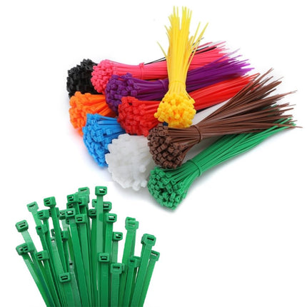 Pack of 500 cable ties, black, 150 x 4.6 mm, fastening straps, plastic cable organizer ties, self-locking cable ties, UV-resistant, heat-resistant cable fixation for garden workshops.