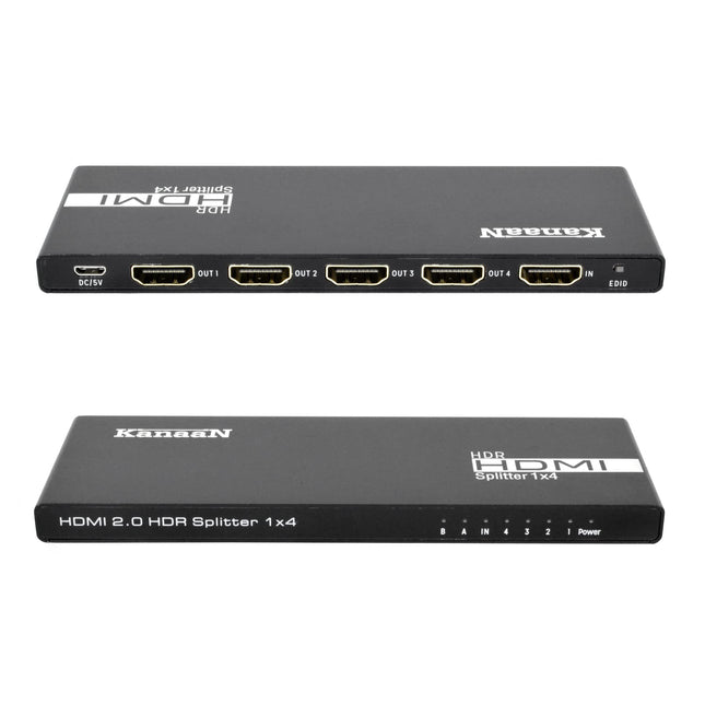 KanaaN HDMI 2.0 Matrix PS5 lüliti jaotur 1 sisend 4 väljundit | 4K/1080p | Toetab PS5, sülearvuti HDTV-d, EDID-salvestust, CEC-d, Daisy Chain'i, SP14HS-i, Dolby 5.1/Dolby TrueHD-d, jaotusvõimendit projektorile