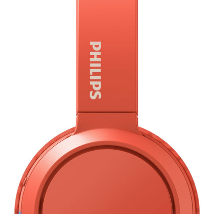 PHILIPS Audio TAH4205RD/00 kõrvaklapid bassivõimendi nupuga (Bluetooth, 29 tundi mänguaega, kiirlaadimine, müraisolatsioon, kokkupandav), punased