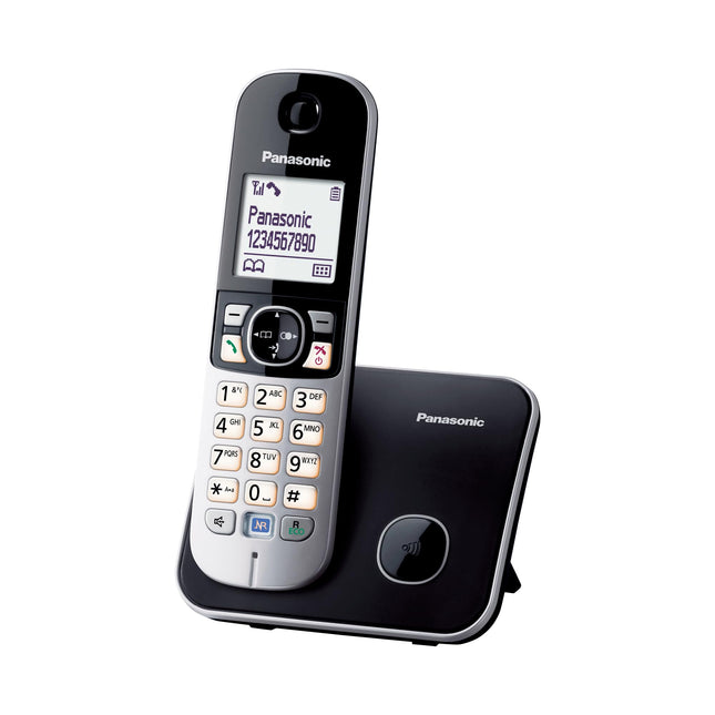 Panasonic KX-TG6811GB DECT juhtmeta telefon (madala kiirgusega, ökorežiimiga GAP-telefon, ilma automaatvastajata, lauatelefon, kõnepiirang) must