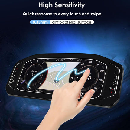 WEIPIN Compatible with VW T-Cross/T-Roc/Tiguan 2/Polo MK6/Touran/Passat B8 10.25" Digital Cockpit Protective Film Instruments Protective Film Screen Protector Accessories