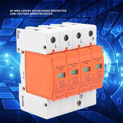 4P household surge protector, 40KA 420VAC device protector