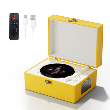 Portable CD player with speaker, remote control, 3600 mAh battery, yellow, 20 x 15 x 10 cm, 1.3 kg
