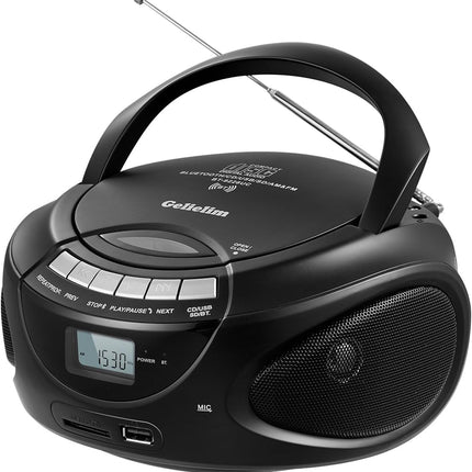 G Keni kaasaskantav CD-mängija Boombox Bluetoothiga, AM/FM-raadio, CD Boomboxi tugi USB, SD, MMC-draivi, Aux-sisend, kõrvaklapipesa, helitugevuse reguleerimine, stereoheli, LCD-ekraan, vooluvõrk ja aku