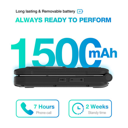 AGM klapiga telefon ilma lepinguta, M8 FLIP 4G seenioridele mõeldud mobiiltelefon suurte nuppudega mobiilseadmetega, veekindel/pritsmekindel, kiire kokkupanek, suur klaviatuur, SOS, 104 dB, 1500 mAh, 4G kahe SIM-kaardiga