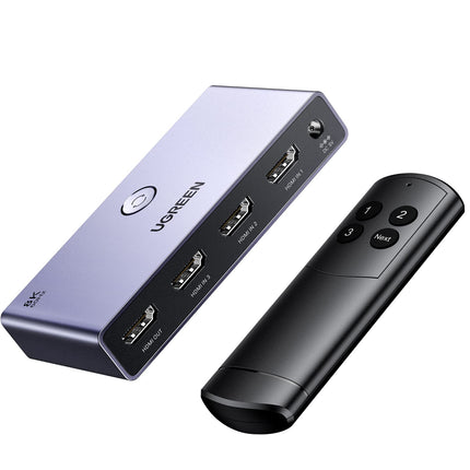 UGREEN HDMI 2.1 lüliti 8K@60Hz HDMI jaotur 3 sisendit 1 väljund HDMI lülituskonsool toetab VRR-i ja ALLM-i, Dolby Visioni, ühildub PS5, Xboxi, Apple TV ja DVD-mängijaga
