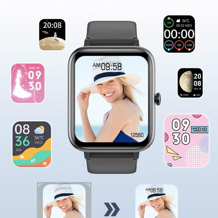 GRV Smartwatch for women men with phone function, fitness watch with heart rate monitor SpO2 sleep monitor pedometer IP68 waterproof, multi-sport modes smart watch fitness tracker for iOS Android mobile phone