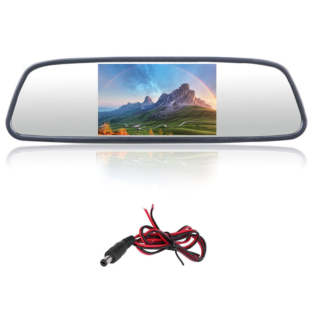 Tahavaatepeegli monitor, Akozon 5-tolline auto tahavaatepeegli ekraan, DC12‑24V peegliga armatuurlaud koos tahavaatekaameraga, LCD TFT parkimisabi ekraan, Full HD autopeegli armatuurlaud, 2 sisendkanalit, universaalne