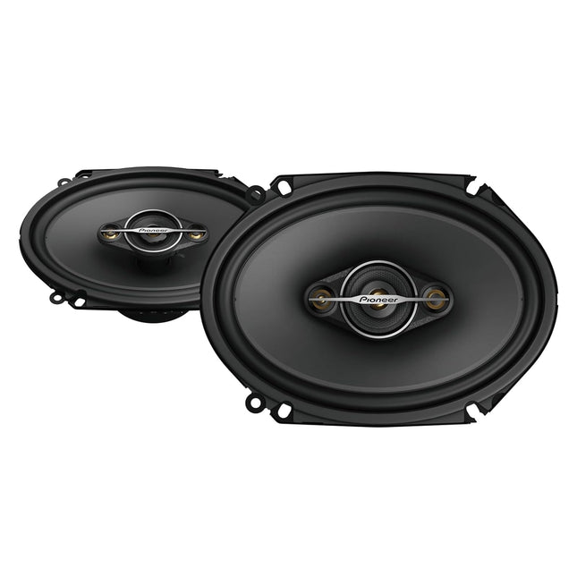 Pioneer TS-A6881F 6 x 8 4-way coaxial speaker set with 2 speakers (each 350 W max., 80 W sine), powerful sound, high efficiency, 62 mm installation depth, 133 x 191 mm installation cutout