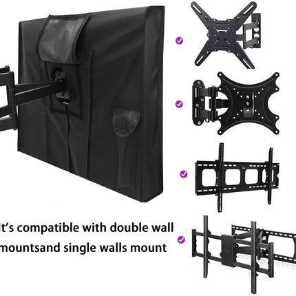 Outdoor TV Cover with Clear Front COOSOO TV Cover Waterproof Universal Protector for LCD LED Plasma TVs with Remote Control Pocket, Suitable for 46-48 inch TVs