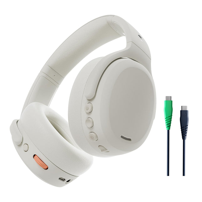 Skullcandy Crusher ANC 2 kõrvapealsed mürasummutavad juhtmevabad kõrvaklapid sensoorse bassiga, lisalaadimiskaabel, 50-tunnine aku tööiga, Skull-iQ, Alexa tugi, mikrofon, Bluetooth-ühilduv, luujuhtivus