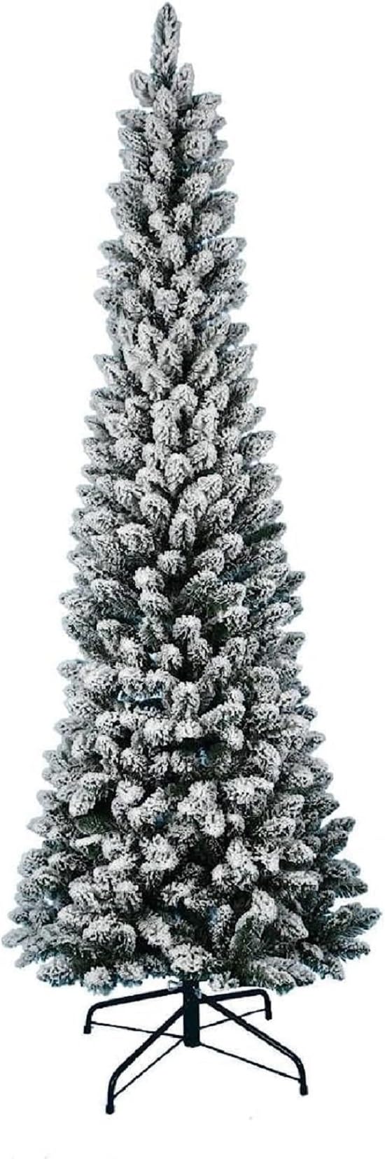 Christmas tree narrow, snow-covered pine, 180 cm, superfult, realistic, opening umbrella, 66 cm diameter (snow-covered)