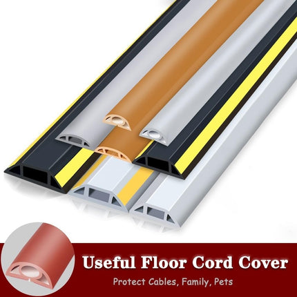 Floor Cable Protector White Floor Cable Duct, 2cm Wide Easy-to-Install Floor Cable Cover, Soft PVC Floor Cable Protector, For Home, Garage
