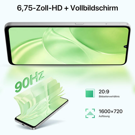 UMIDIGI G9 5G nutitelefon, Android 14 mobiiltelefon ilma lepinguta, 90Hz kaheksatuumaline, 12(6+6) GB + 128GB mobiiltelefon, 6,75 tolli, 50MP, näotuvastus ja sõrmejäljelukk, SIM-kaardita mobiiltelefonid, 5000mAh, GPS, kahe SIM-kaardiga 5G nutitelefon