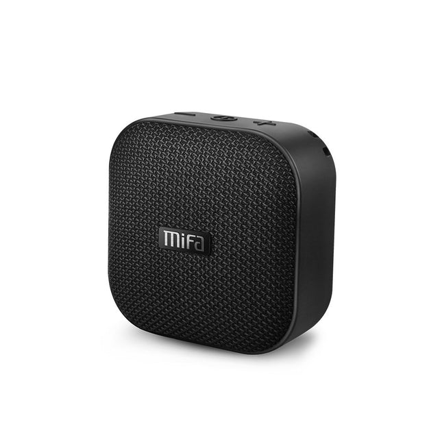 MIFA A1 Mini Bluetooth Speaker, True Wireless Stereo Technology, 15 Hours Playtime, IP56 Waterproof and Dustproof Wireless Speaker with 3.5mm Audio Input, Black