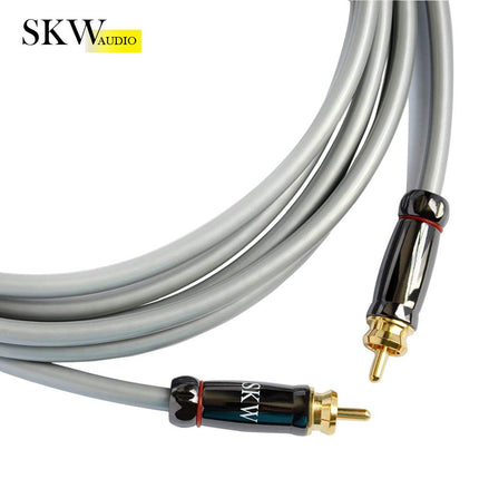 SKW subwooferkaabel, RCA-kaabel isas-isas digitaalne koaksiaalhelikaabel - PVC - S/PDIF RCA kodukino/HDTV/subwooferite/Hi-Fi süsteemide/kodukino jaoks (2M/hall)