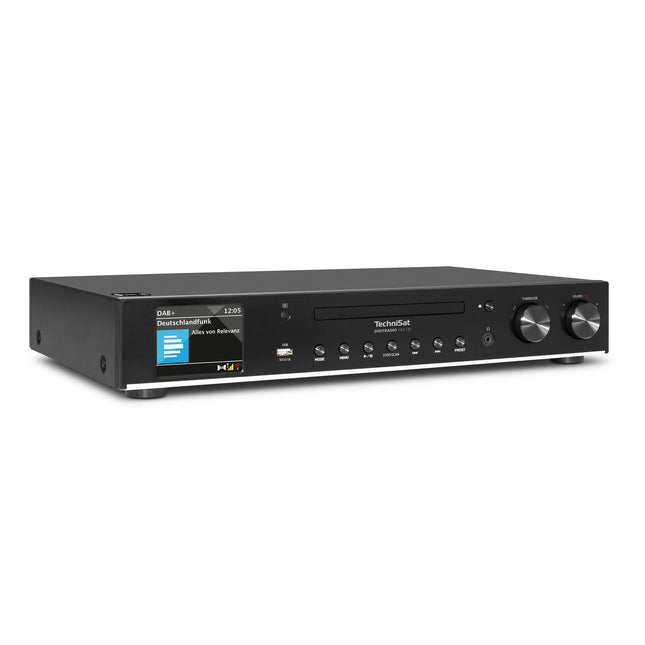 TechniSat DIGITRADIO 143 CD (V3) – digitaalne HiFi-tuuner, internetiraadio (DAB+, FM, Bluetooth-heli voogedastus, Spotify Connect, CD-mängija, Wi-Fi, laius 43,5 cm, rakenduse juhtimine, kaugjuhtimispult) must