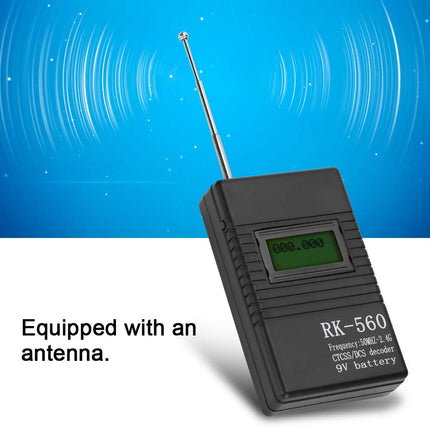 ASHATA kaasaskantav sagedusloendur, täpne RK560 50MHz 2.4G sagedusloendur, kaasaskantav pihuarvuti raadiosageduse tester kahesuunalisele raadiole, Baie walkie-talkie dekooder, CTCSS/DCS SMA emane