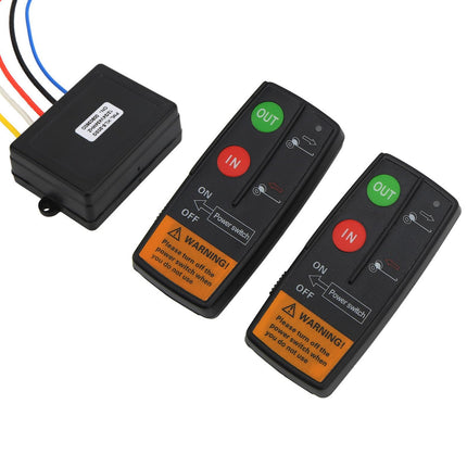 WODHMIEY Winch Remote Control Kit, Universal Wireless Winch Remote Control Set with 2 Remote Controls and 1 Receiver, High Sensitivity with 25m Range, for 12V/24V Cars, ATVs, Trucks