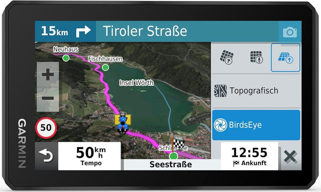 Garmin zūmo XT – veekindel mootorratta navigatsioonisüsteem nii maanteel kui ka maastikul kasutamiseks üliereda 5,5-tollise (14 cm) HD puutetundliku ekraani ja eelinstallitud EL kaardiga. Seiklusliku marsruudi planeerimise ja satelliidipiltidega.