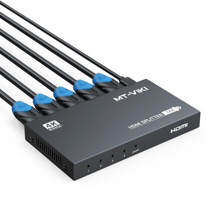 MT-VIKI 4K60Hz HDMI jaotur 1 sisend 4 väljund samaaegne HDMI jaotur 4 monitori peegel 1x4 EDID HDCP 2.2 4:4:4 40m pikamaa edastus