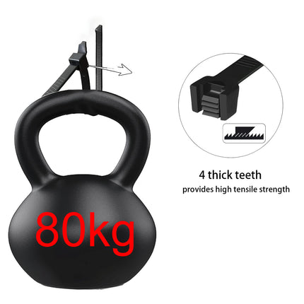 EzySup kaablisidemed suured, ekstra pikad, 650 mm x 9 mm, tõmbetugevus 80 kg, 50 tükki, mustad