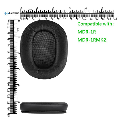 Geekria QuickFit vahetuskõrvapadjad Sony MDR-1R, MDR-1RMK2 kõrvaklappidele, kõrvapadjad, peakomplekti kõrvapadjad, varuosad (must)