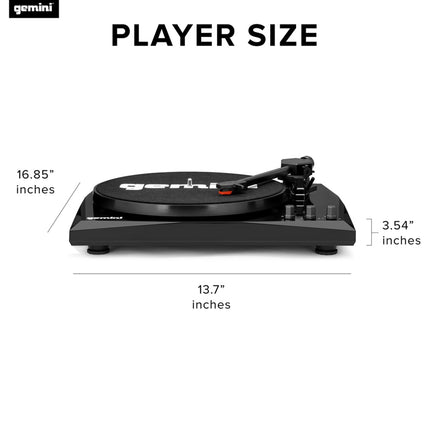 Gemini TT-900BB - Black | Turntable with Sound System - Bluetooth - Complete System