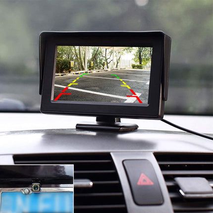 Hodozzy auto tahavaatekaamera öise nägemisega, 12 LED veekindel tagurdussüsteem + 4,3" LCD automonitor, tagurduskaamerad autodele, maasturitele, kaubikutele, pikapidele ja veoautodele