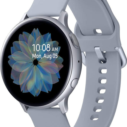 Samsung Galaxy Watch Active2, aluminum fitness tracker, large display, long-lasting battery, water-resistant, 44 mm, Bluetooth, silver