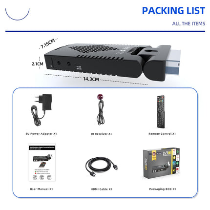 Romicta DVB-T2 vastuvõtja ja kaabelvastuvõtja DVB-C – H.265 HEVC FTA Full HD 1080P, PVR, USB, HDMI, Timeshift, SCART, digitaalne maapealne TV tuuner, ei toeta Freenet TV-d ega satelliiti