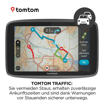 Tomtom Truck Navi GO Professional 520 - Points of Interest and routes for trucks, traffic jam avoidance thanks to Tomtom Traffic, map updates for Europe, updates via Wi-Fi, high-quality mount (Refurbished)