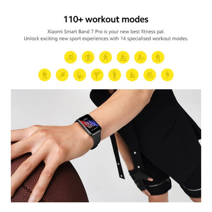 Xiaomi Smart Band 7 Pro, nutikell meestele 1,64-tollise AMOLED-ekraaniga, spordikell GPS-pulsimõõtjaga naistele, 110 spordirežiimi, 5 ATM veekindel aktiivsusmonitor, must