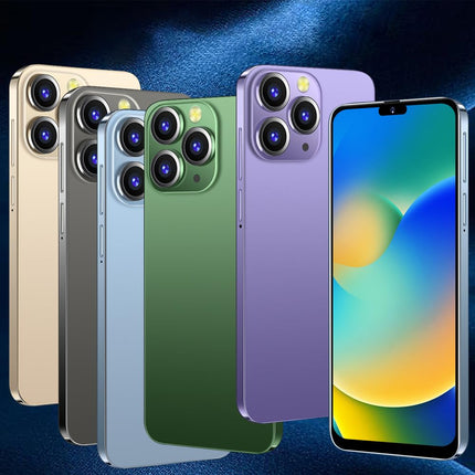 JtQtJ i15Pro Max (2024 New) Smartphones, Android 9.0 OS with 6.3" HD Display, Dual SIM, Dual Cameras, 16GB ROM (Expandable to 128GB), WiFi, GPS, Bluetooth, Face ID Cheap Mobile Phones (i15Pro Max-Purple)