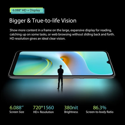 Blackview A50 4G Mobile Phone Unlocked, Octa Core 3GB 64GB (1TB Expandable), 13MP+5MP, 6.09'' HD+ Screen, 3 Card Slots, 4280mAh Battery, Dual SIM Smartphone Android 11, GPS Fingerprint Blue