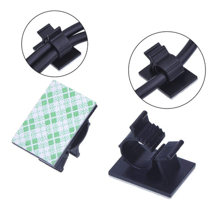 Pack of 50 cable clips, cable holders with adhesive, self-adhesive cable clamps for desk power cables, USB charging cables, chargers and audio cables, cable management