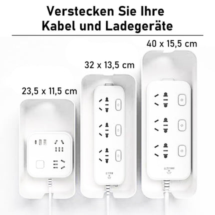 YAYODS 3-pakendis valge kaablikarp - suur, keskmine ja väike kaablikarp pistikupesaga bambuskaanega - kaablikorraldaja - kaablihalduskarp kaablite, laadimiskaablite ja adapterite jaoks