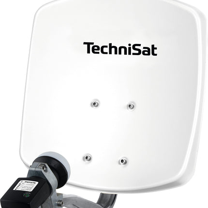 TechniSat DIGIDISH 33 – Satelliidiantenn 1 abonendile (33 cm väike satelliitsüsteem – komplekt seinakinnituse ja satelliidiotsijaga V/H-LNB) valge