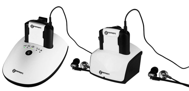 Geemarc CL7350 Opti Clip Duo - Juhtmevabad TV-kõrvaklapid - Saab kasutada kuuldeaparaadina, mis võimendab ümbritsevat müra - Kerge või raske kuulmislangus - Saksa versioon